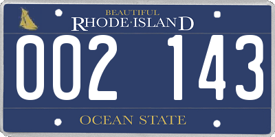 RI license plate 002143