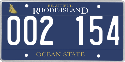 RI license plate 002154