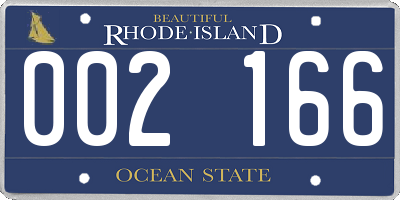 RI license plate 002166
