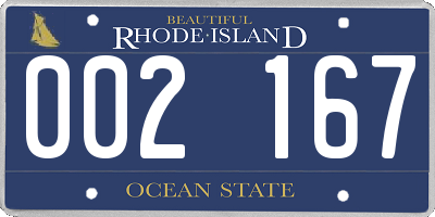 RI license plate 002167