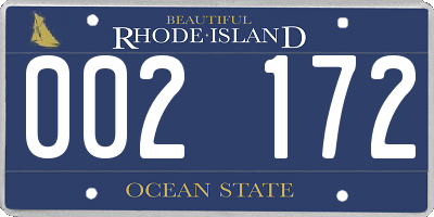 RI license plate 002172