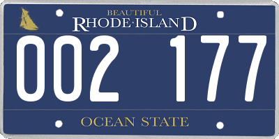 RI license plate 002177