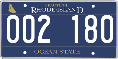 RI license plate 002180