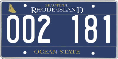 RI license plate 002181