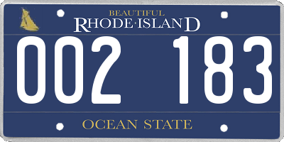 RI license plate 002183