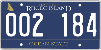 RI license plate 002184
