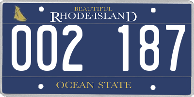 RI license plate 002187