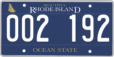 RI license plate 002192