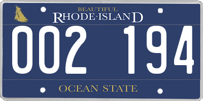 RI license plate 002194