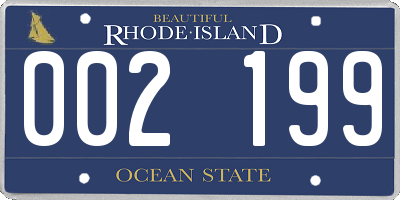 RI license plate 002199