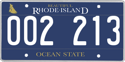 RI license plate 002213