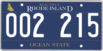 RI license plate 002215