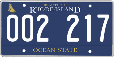 RI license plate 002217