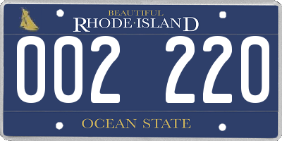 RI license plate 002220