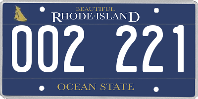 RI license plate 002221