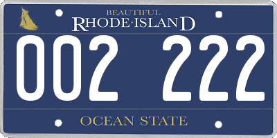 RI license plate 002222