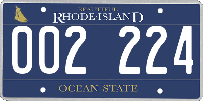 RI license plate 002224