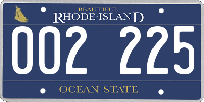 RI license plate 002225