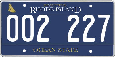 RI license plate 002227
