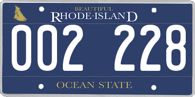 RI license plate 002228