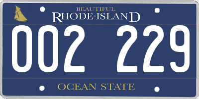 RI license plate 002229