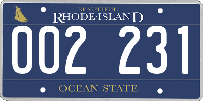 RI license plate 002231