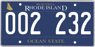 RI license plate 002232