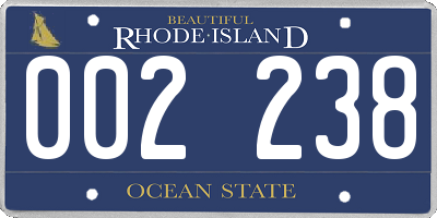 RI license plate 002238