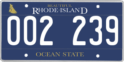 RI license plate 002239