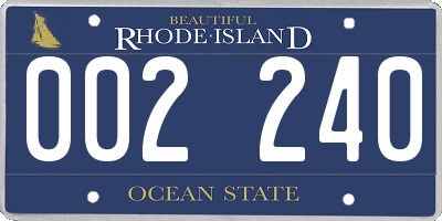 RI license plate 002240