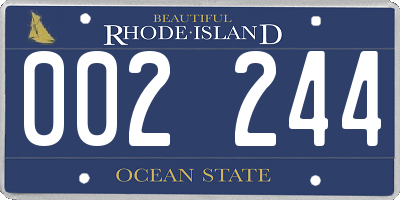 RI license plate 002244