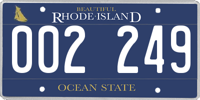 RI license plate 002249