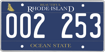 RI license plate 002253