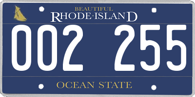 RI license plate 002255