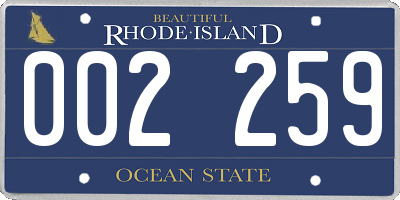 RI license plate 002259