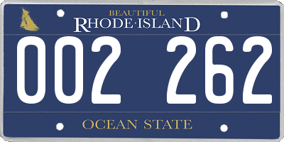 RI license plate 002262