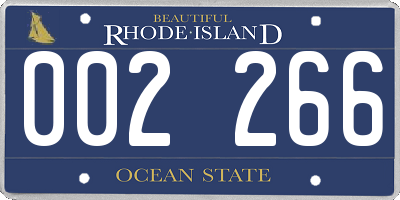 RI license plate 002266