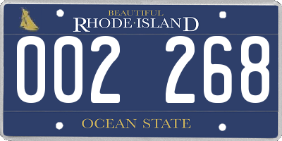 RI license plate 002268