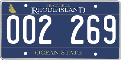 RI license plate 002269