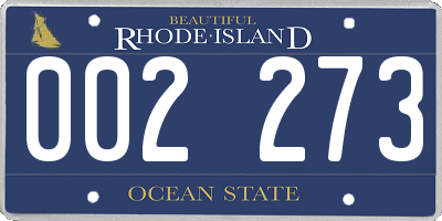 RI license plate 002273