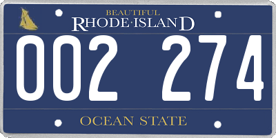 RI license plate 002274