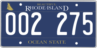 RI license plate 002275