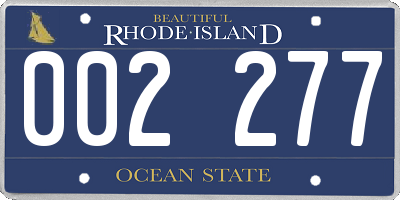 RI license plate 002277