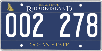 RI license plate 002278