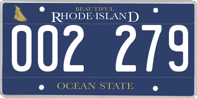RI license plate 002279