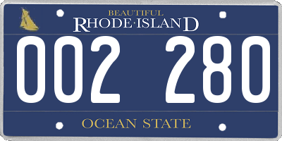 RI license plate 002280