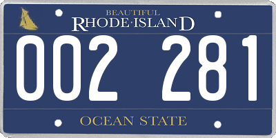RI license plate 002281