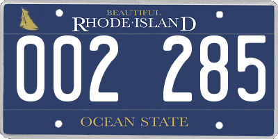 RI license plate 002285