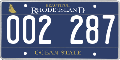 RI license plate 002287
