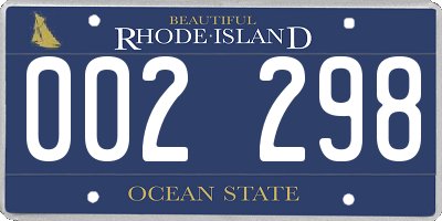 RI license plate 002298